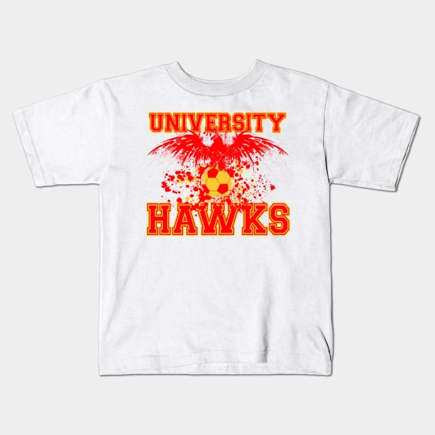 University Hawks - Screaming Hawk Kids T-Shirt by EJTees